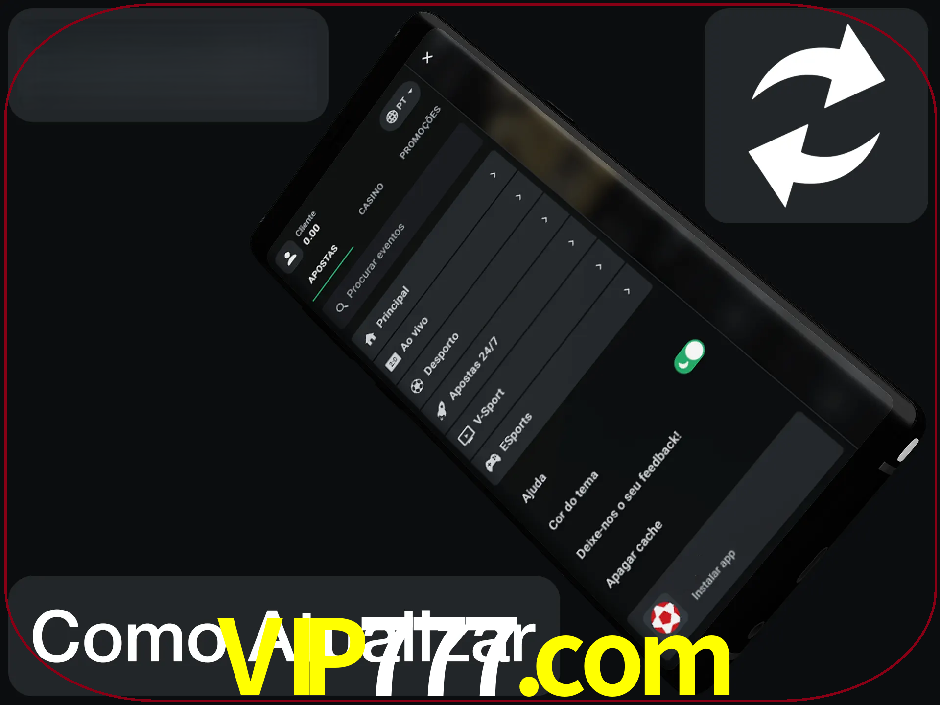 O aplicativo é atualizado automaticamente quando você faz o login.