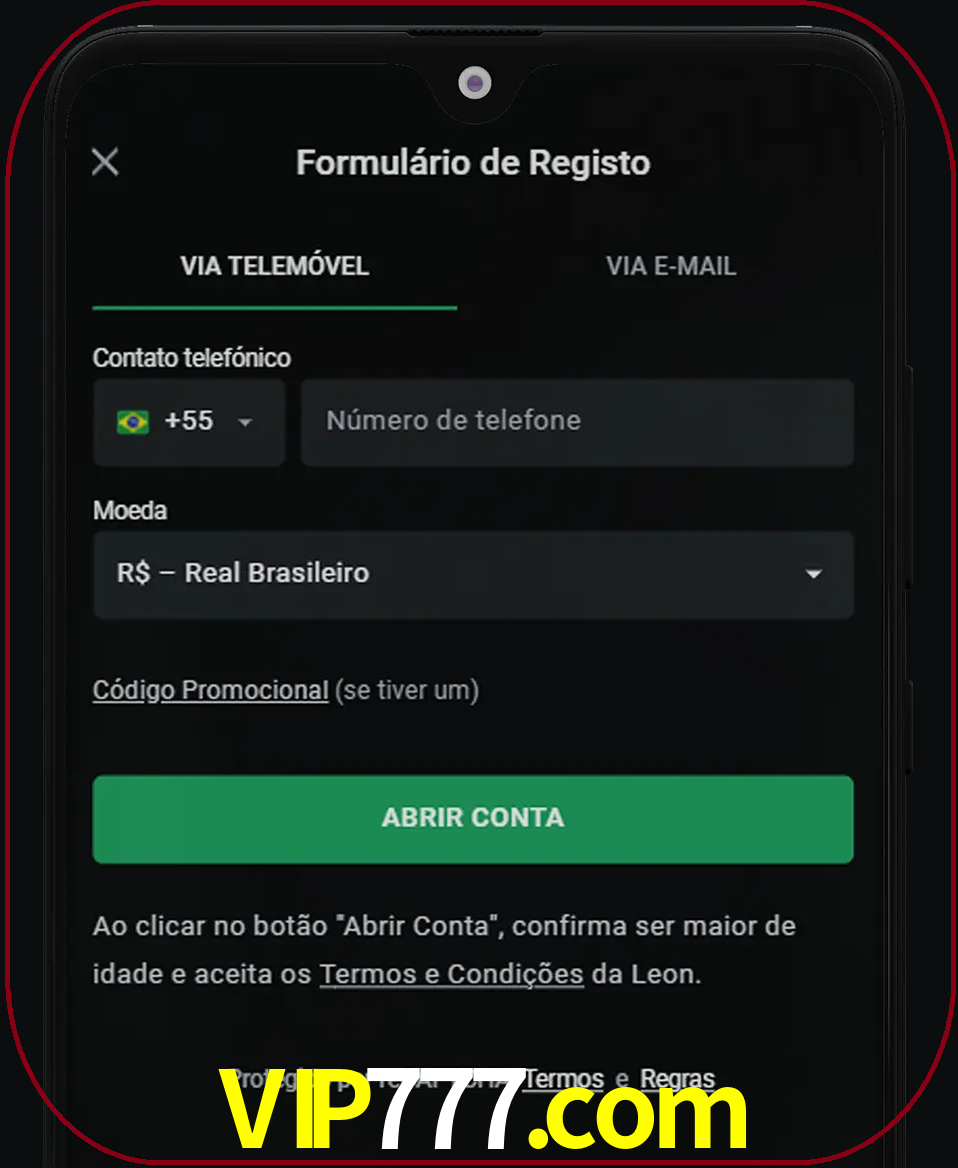 Abra o aplicativo e inicie o processo de registro.