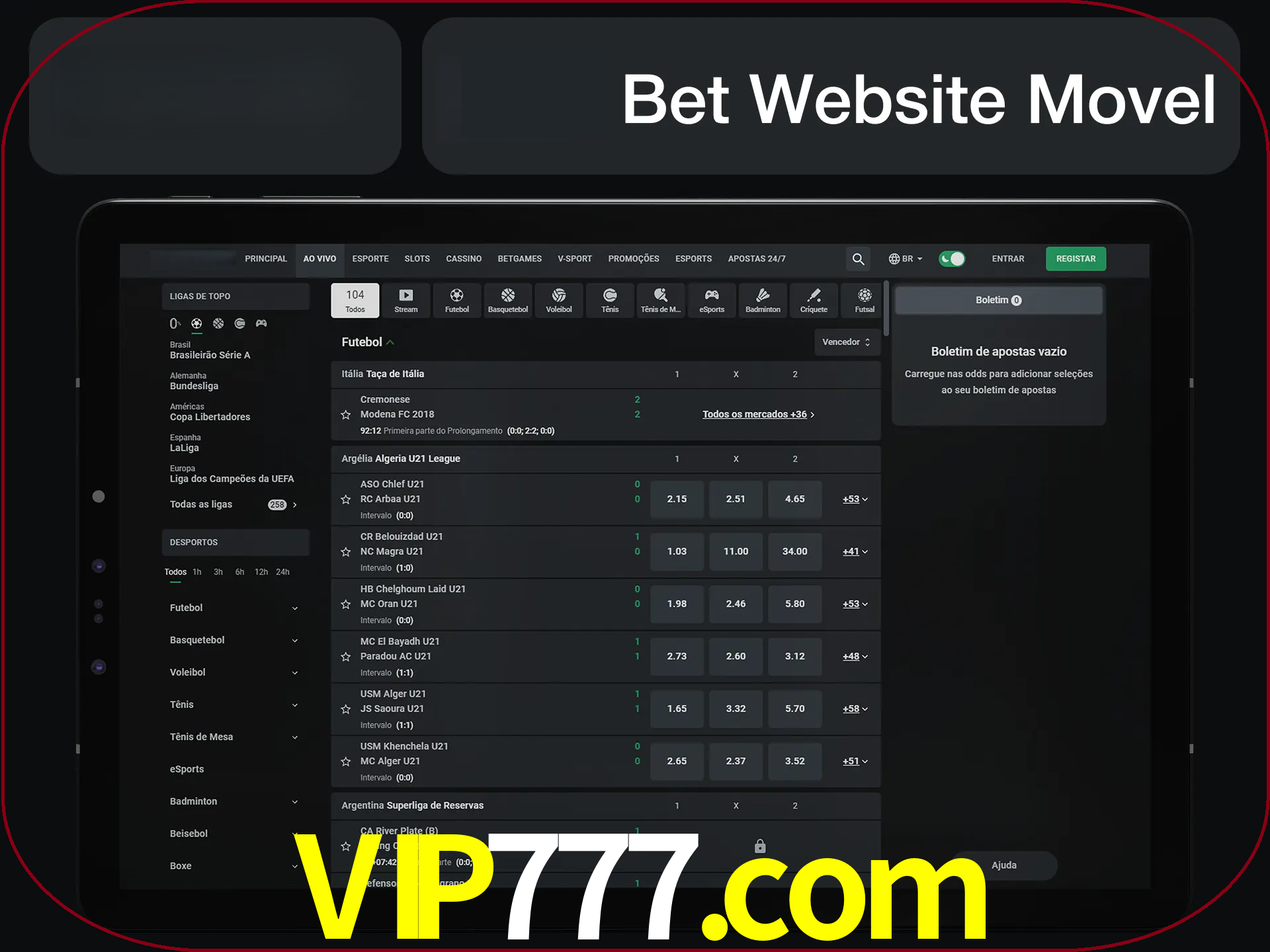 Use nosso website em qualquer dispositivo.