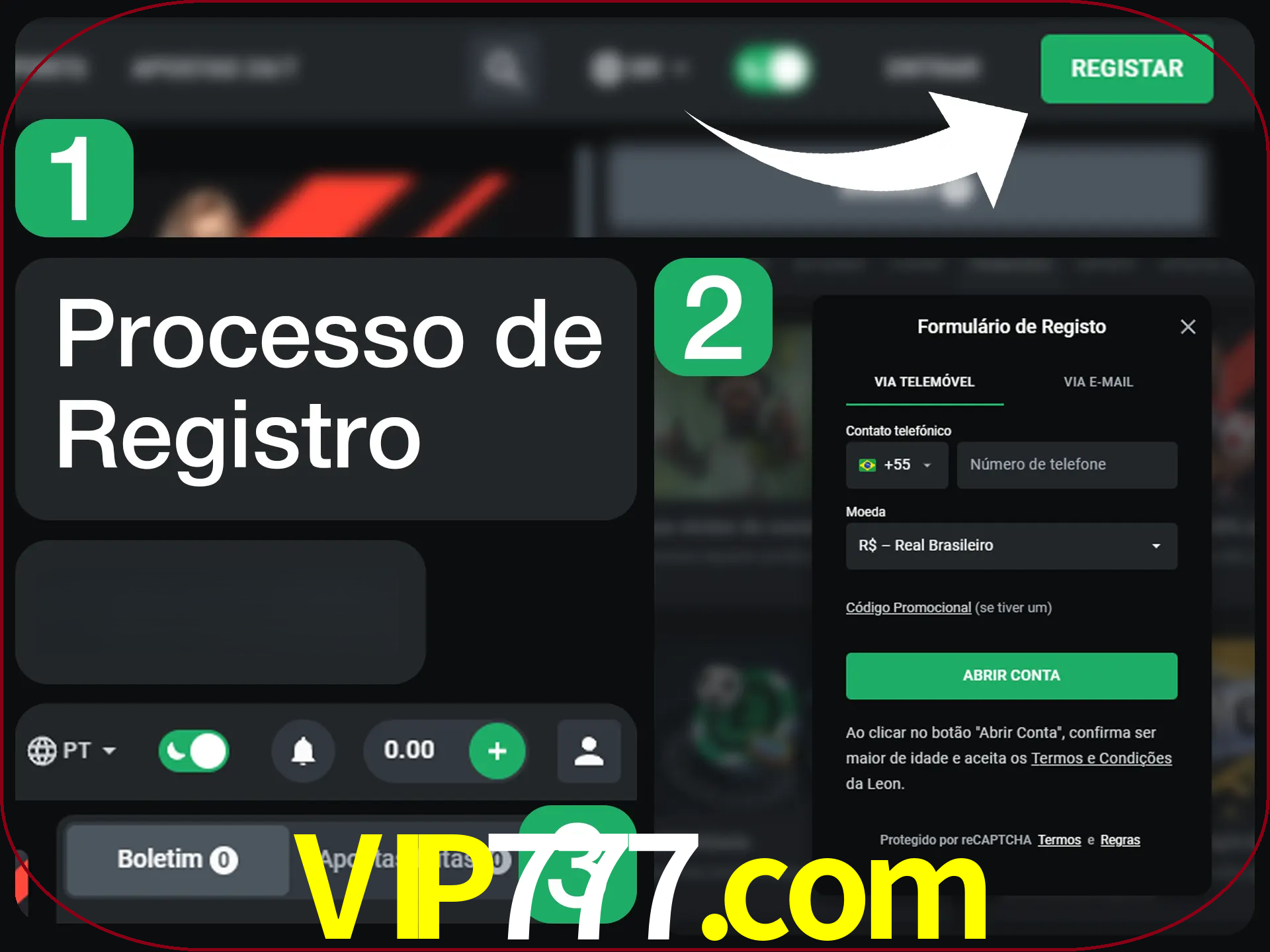 O processo de registro na LeonBet é simples.